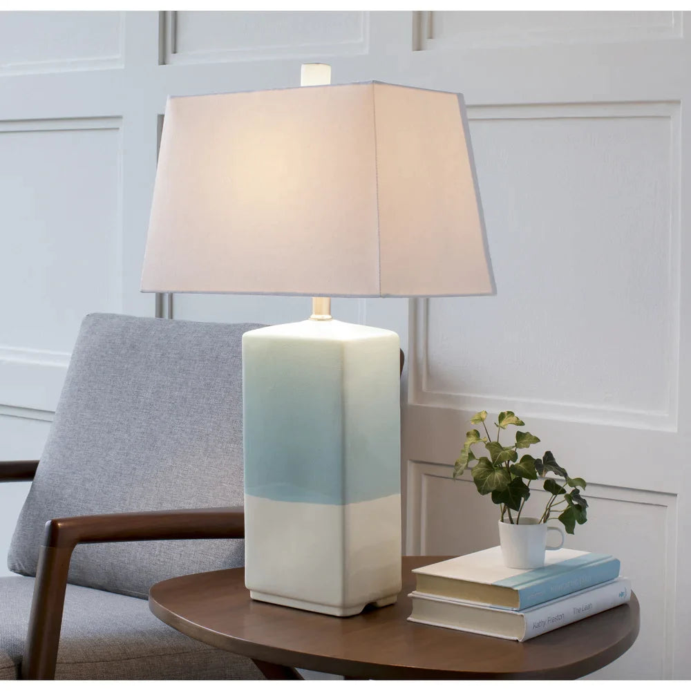 The Curated Nomad Paso Rustic Table Lamp with Glazed Ceramic Base