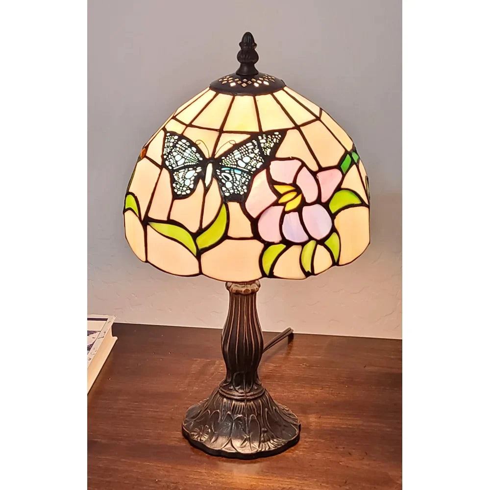 Tiffany Style Butterfly Table Lamp 15" AM210TL08B Amora Lighting