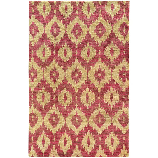 Ansley Ikat Diamond Red/ Gold Soft Area Rug