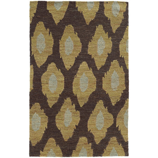 Valencia Abstract Design Brown/Gold Soft Area Rug