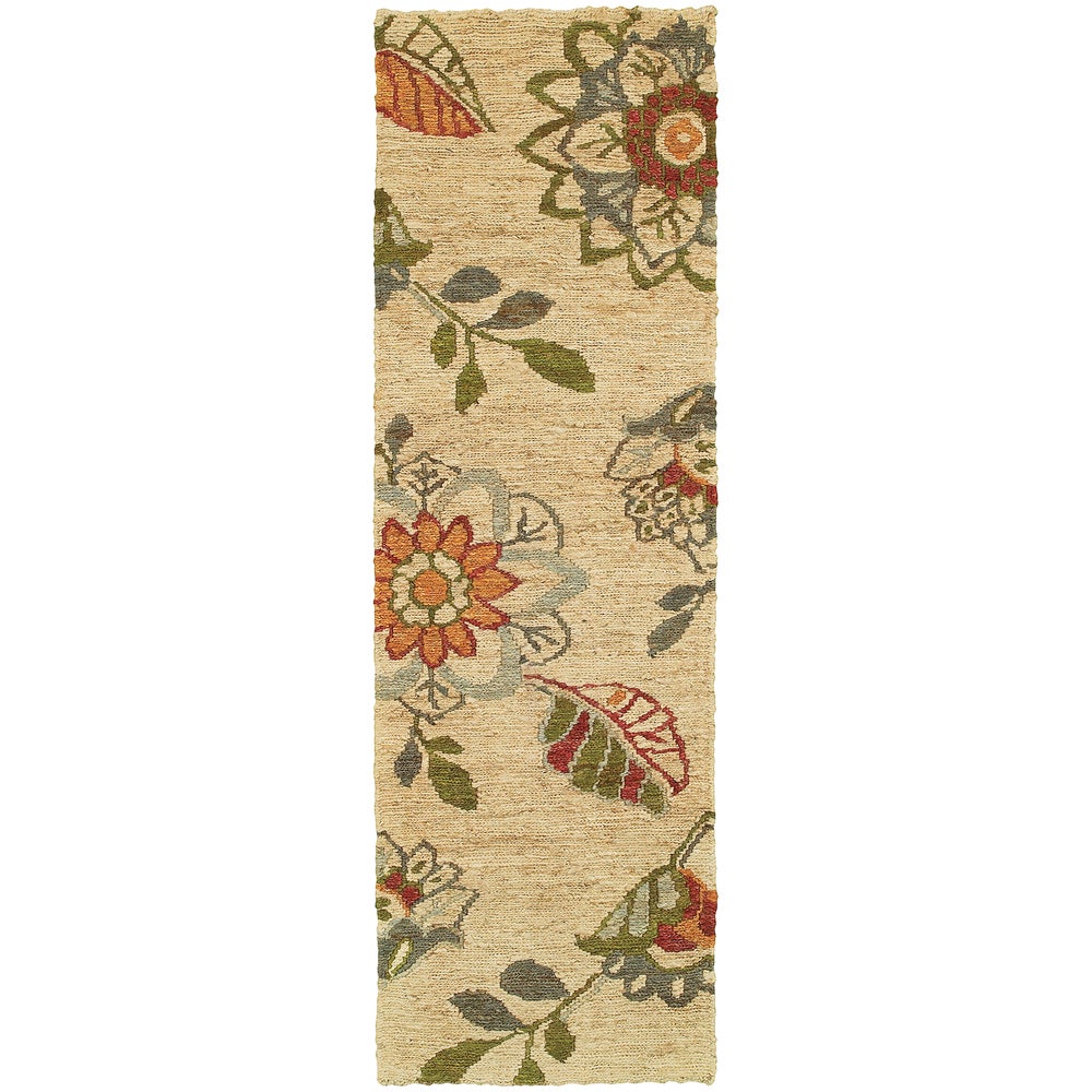 Valencia Overscale Floral Hand-woven Jute Soft Area Rug
