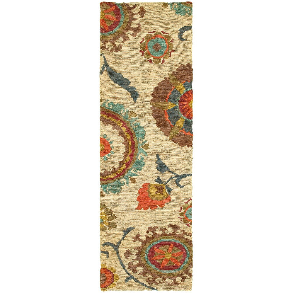 Valencia Floral Hand-woven Jute Soft Area Rug