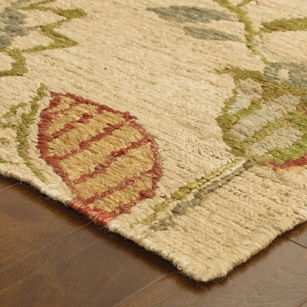 Valencia Overscale Floral Hand-woven Jute Soft Area Rug