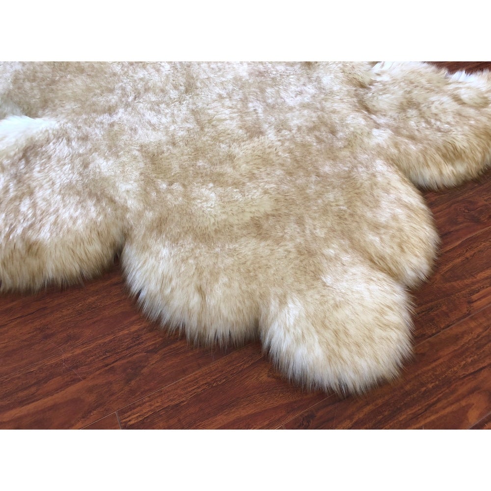 Spangsfeldt Luxurious Faux Bearskin Pelt Shag Soft Area Rug