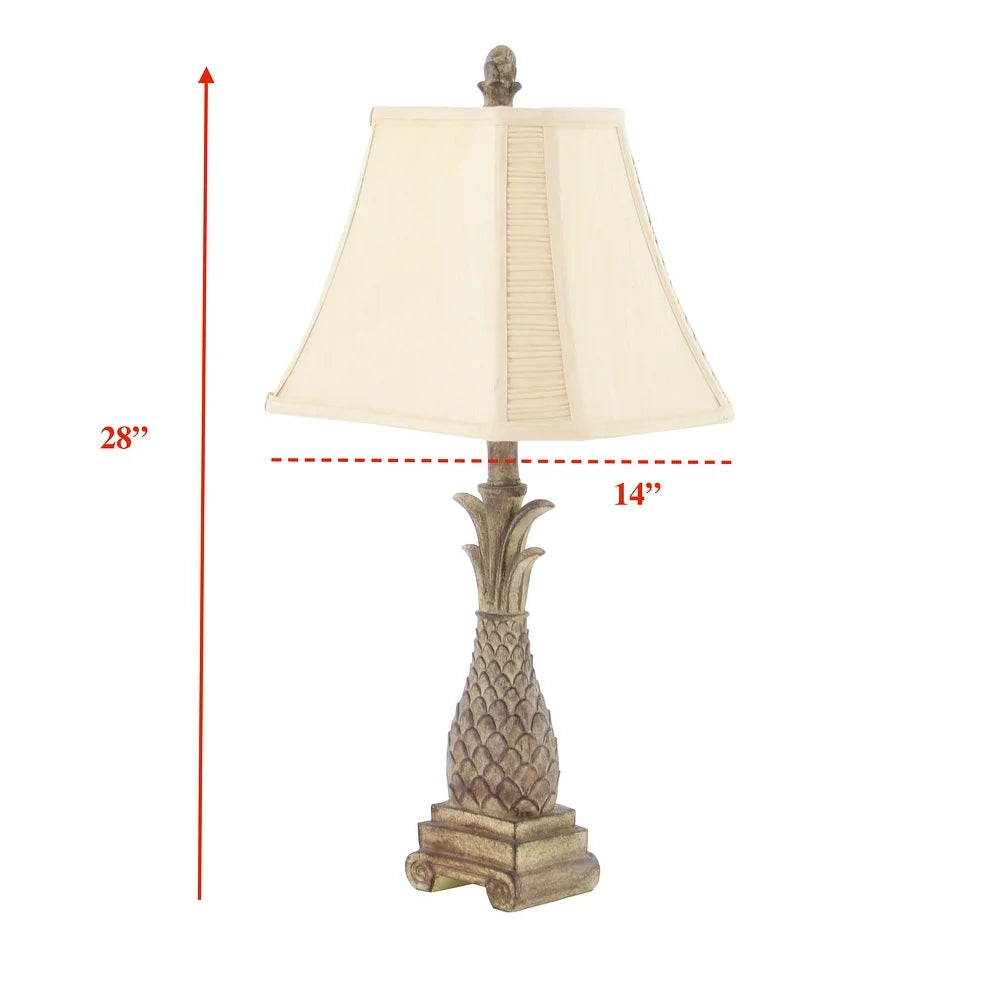 Tropical Pineapple Accent Table Lamp - Set of 2 - 28 inches