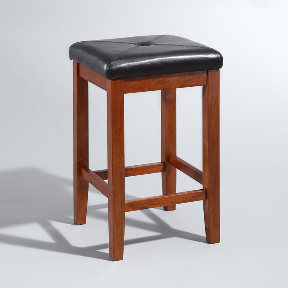 Upholstered Square Seat Backless Counter Stool - 24 in. - Set of 2
