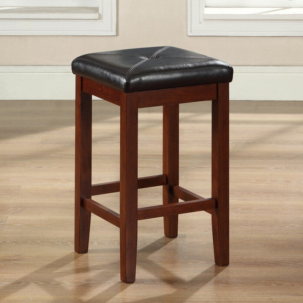Upholstered Square Seat Backless Counter Stool - 24 in. - Set of 2
