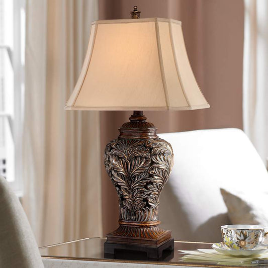 Barnes and Ivy Leafwork Bronze Vase Table Lamp