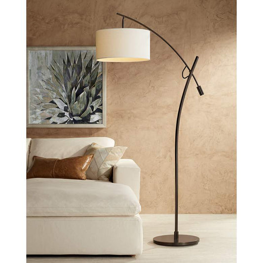 Possini Euro Raymond Bronze Boom Arc Floor Lamp