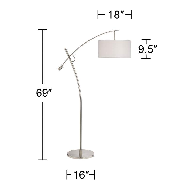 Possini Euro Raymond Brushed Nickel Boom Arc Floor Lamp