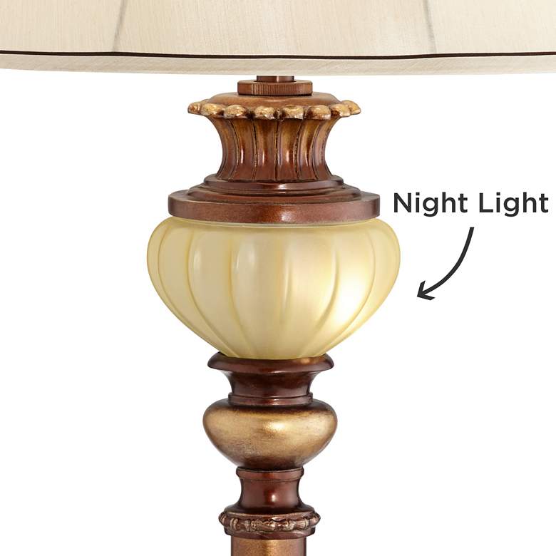 Kathy Ireland 65" High Night Light Glass Tray Floor Lamp