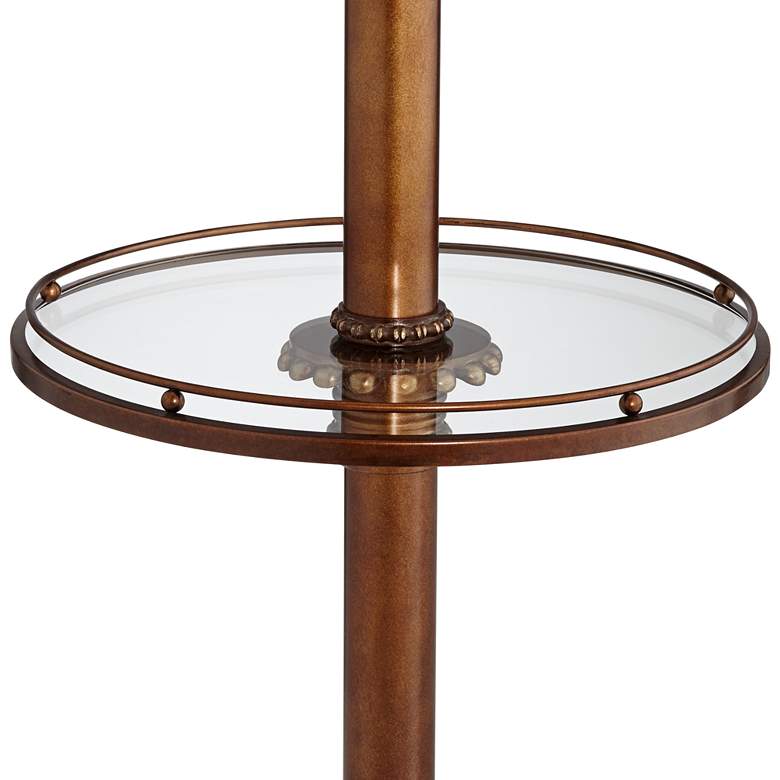 Kathy Ireland 65" High Night Light Glass Tray Floor Lamp