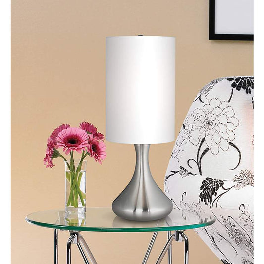 Brushed Nickel 17" High Mini Droplet Accent Table Lamp