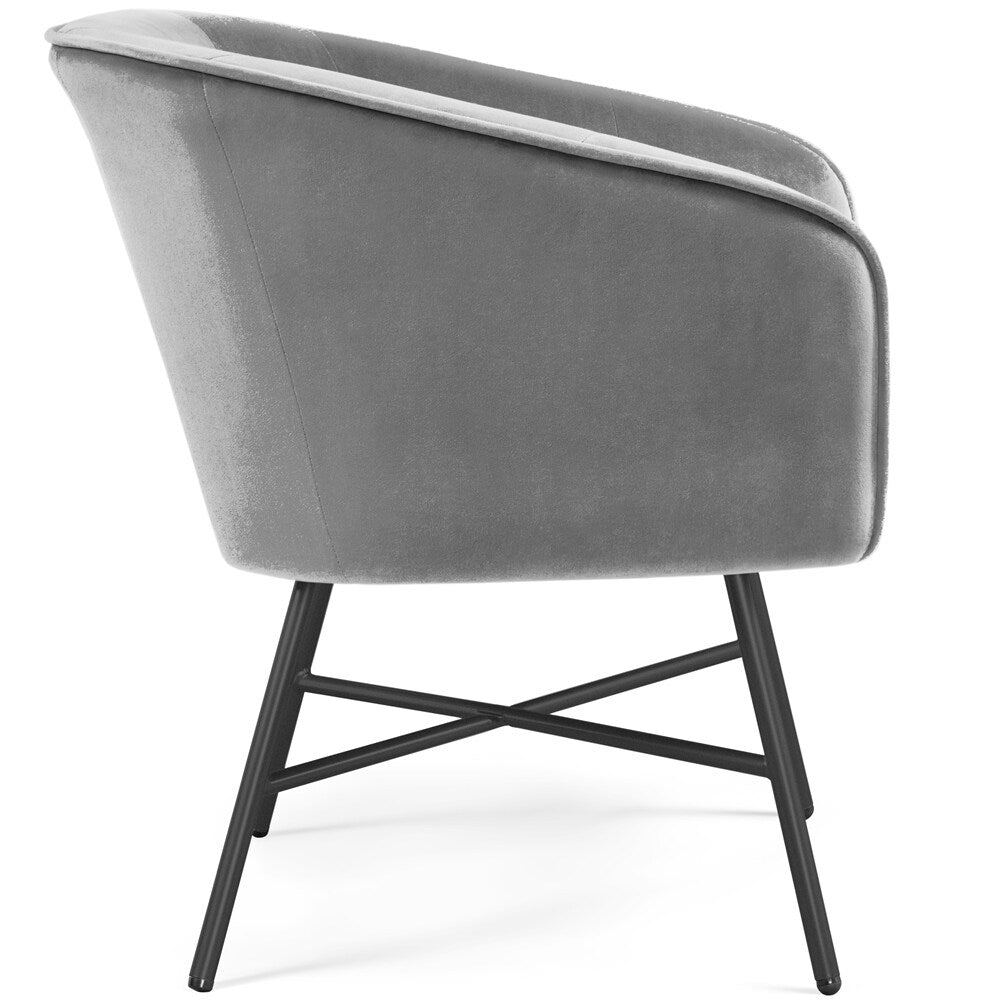 Velvet Club Accent Chair, Gray