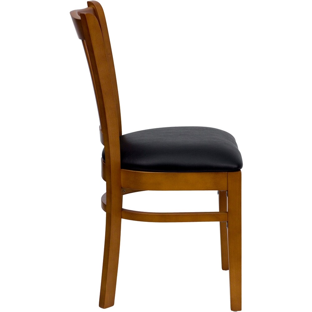 Cherry Hardwood Slat Back Restaurant Chair - 17.5"W x 20.75"D x 34.5"H