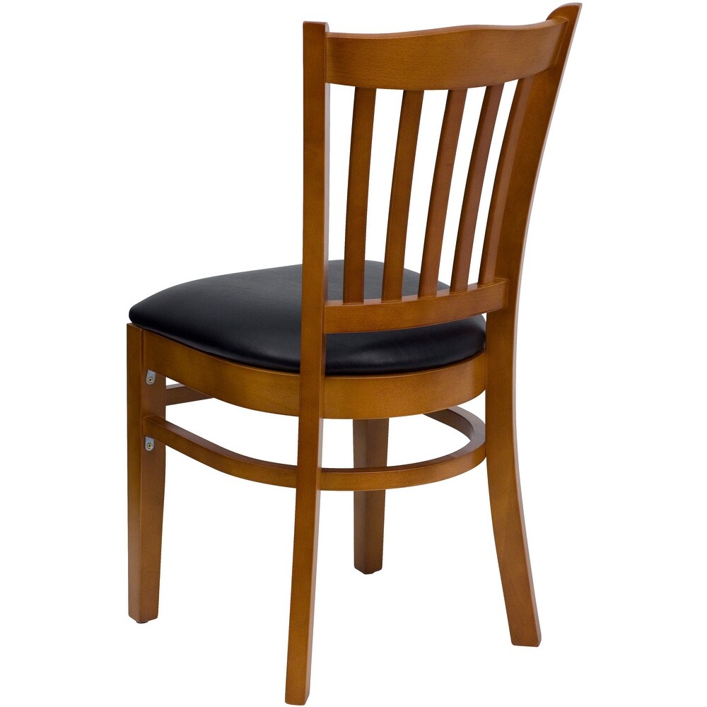 Cherry Hardwood Slat Back Restaurant Chair - 17.5"W x 20.75"D x 34.5"H