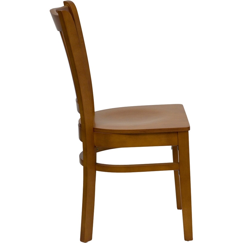 Vertical Slat Back Wooden Restaurant Chair - 16.75"W x 20.75"D x 34.5"H