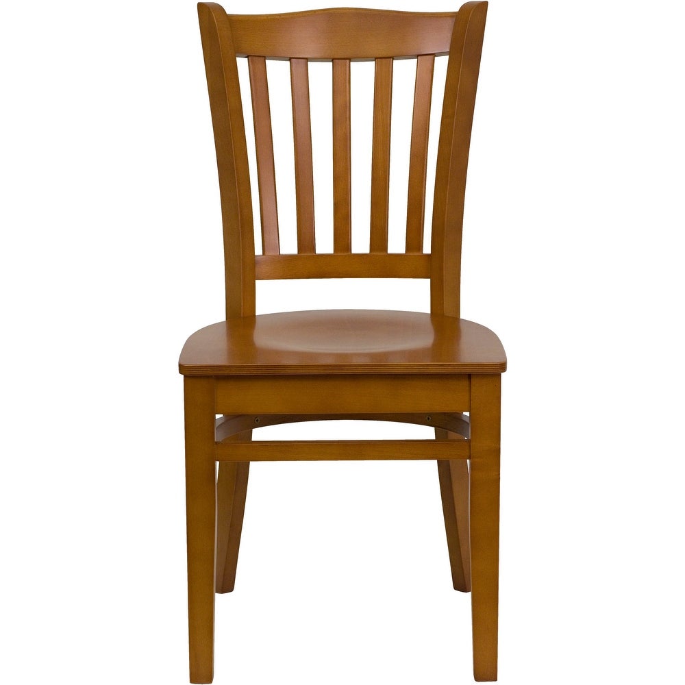 Vertical Slat Back Wooden Restaurant Chair - 16.75"W x 20.75"D x 34.5"H