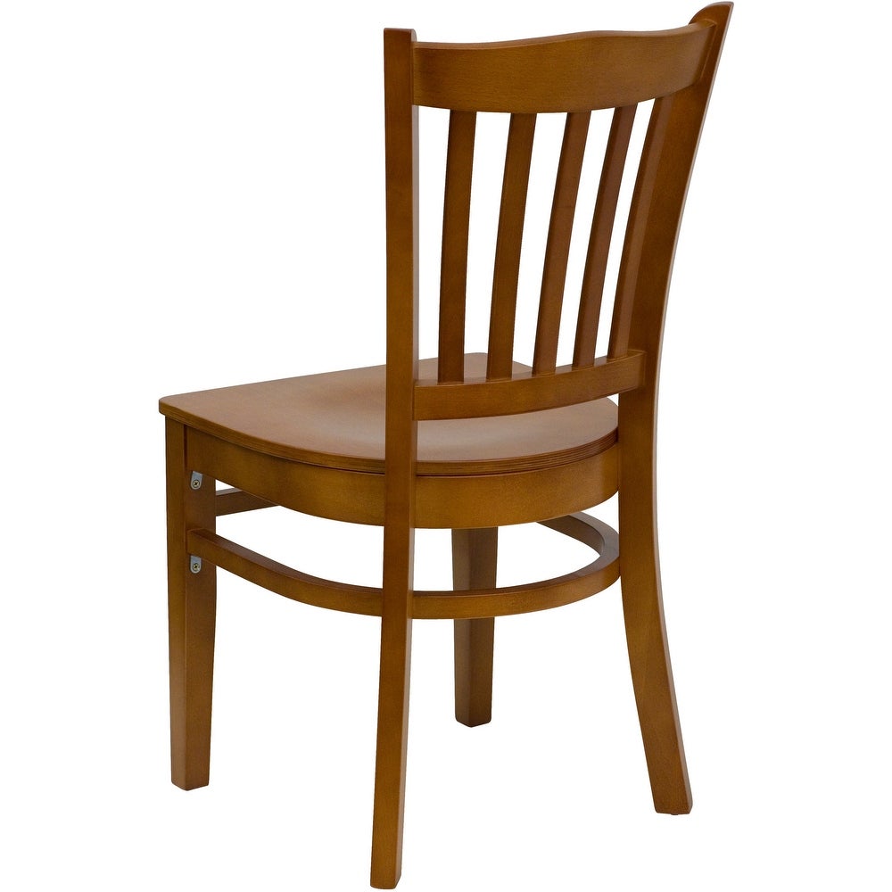 Vertical Slat Back Wooden Restaurant Chair - 16.75"W x 20.75"D x 34.5"H