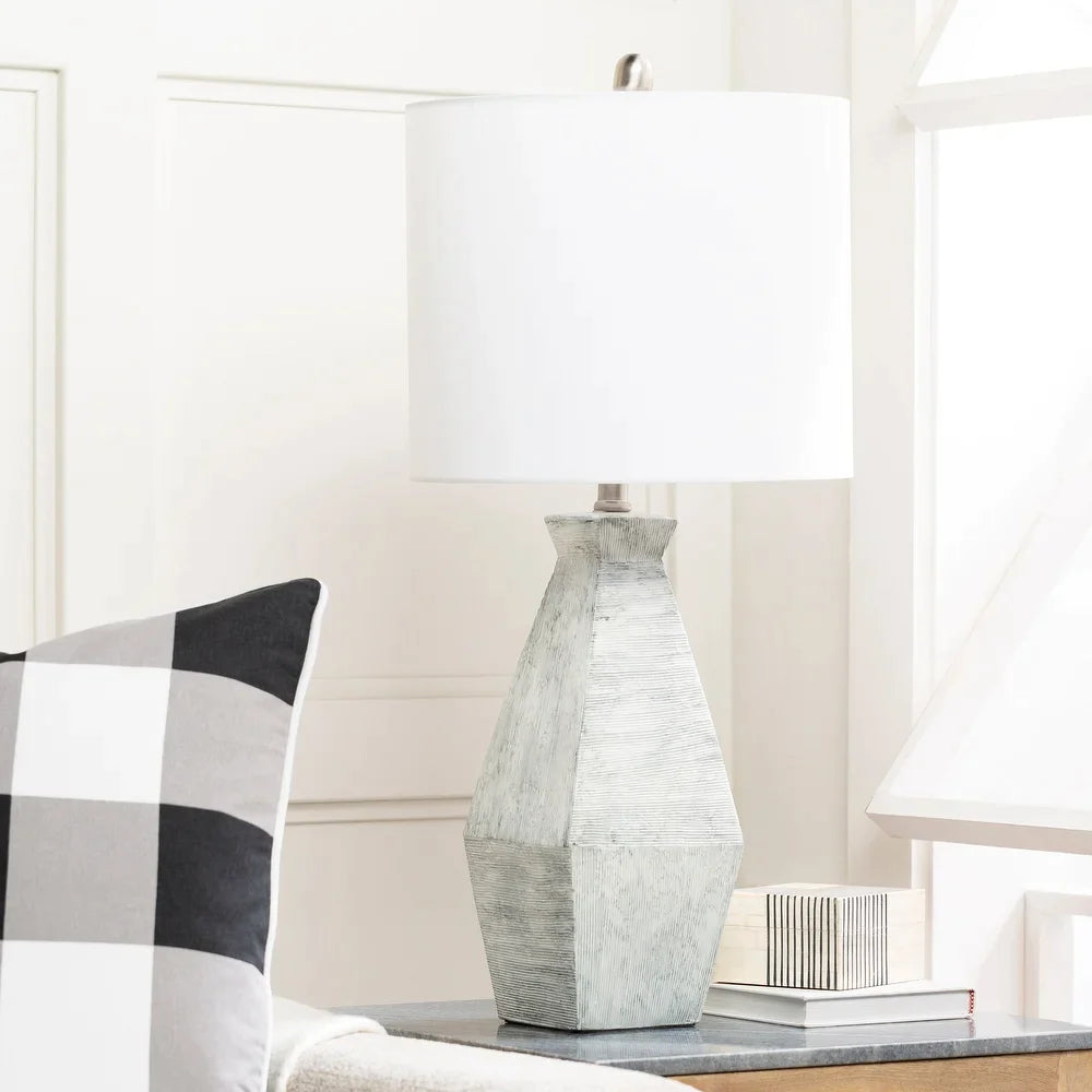 Vibianus 29" Modern Grey Ceramic Table Lamp - 29"H x 13"W x 13"D - 29"H x 13"W x 13"D