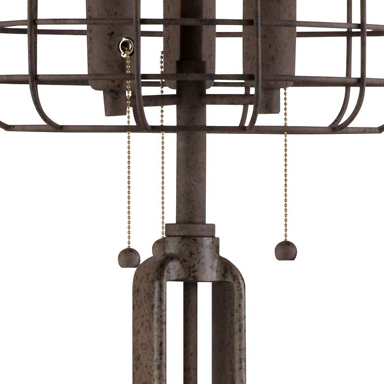 Industrial Cage Bronze Floor Lamp with Edison LED Bulbs