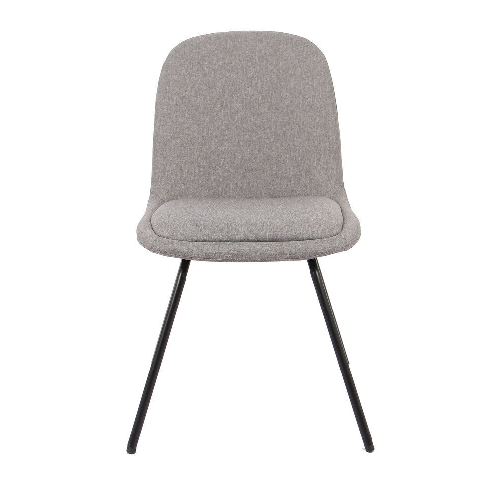 WOVENBYRD Modern Armless Curved Back Dining Chair with metal base