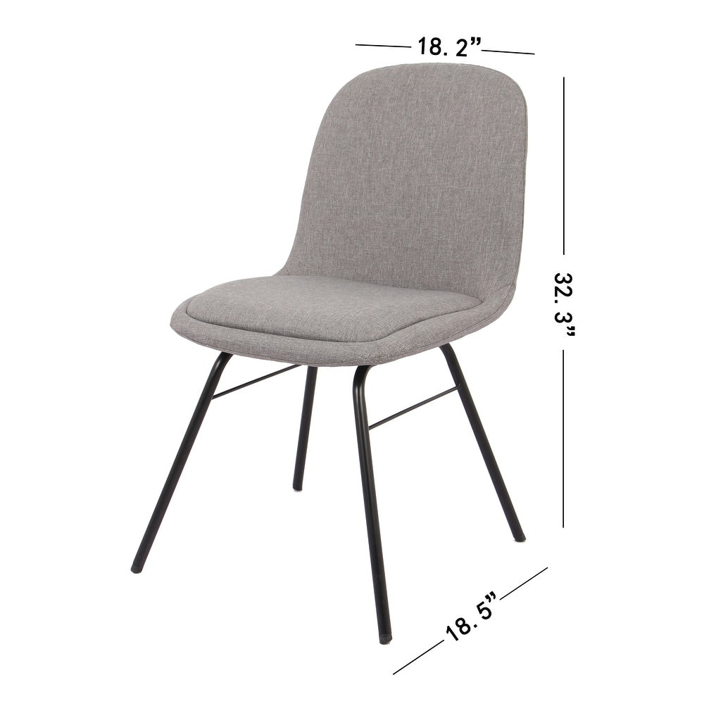 WOVENBYRD Modern Armless Curved Back Dining Chair with metal base