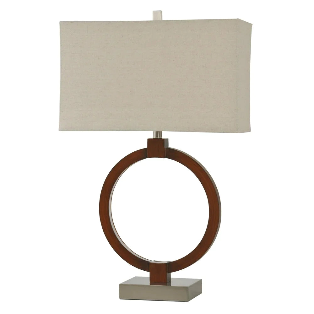 StyleCraft Wellwood Rust Table Lamp - White Softback Fabric Shade