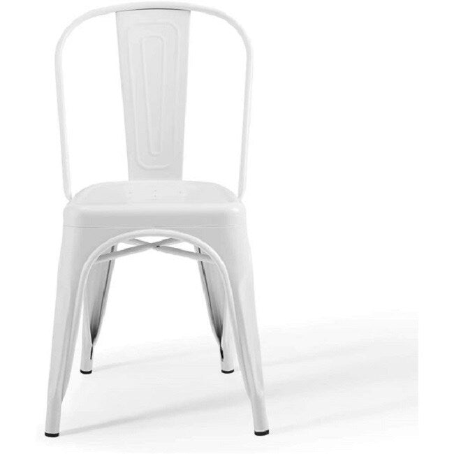 White Metal Armless Chair - 33'' H (SH 18") x 18'' W x 20'' D