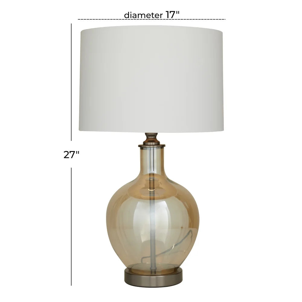 White Polyester Traditional Table Lamp - 17 x 17 x 27