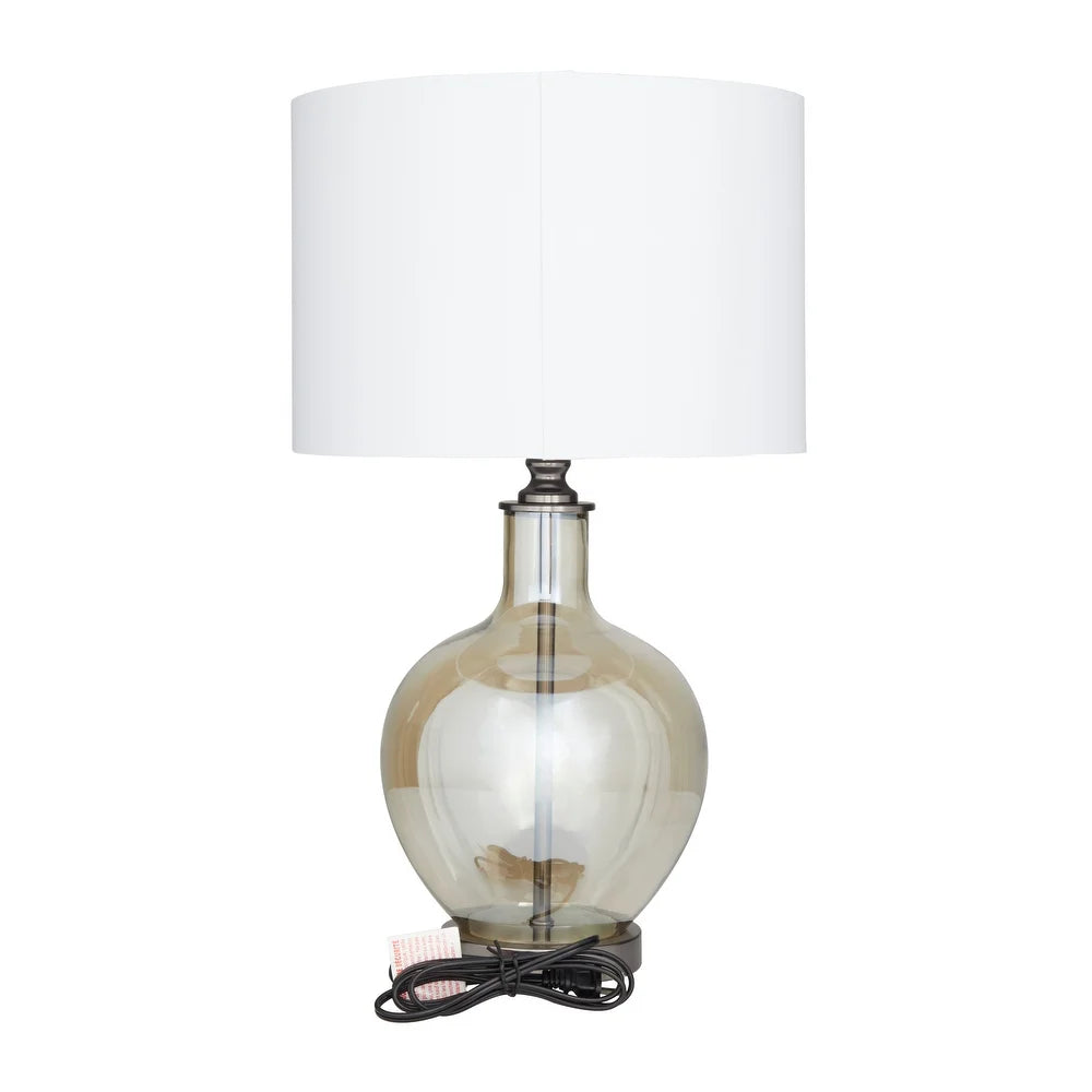 White Polyester Traditional Table Lamp - 17 x 17 x 27