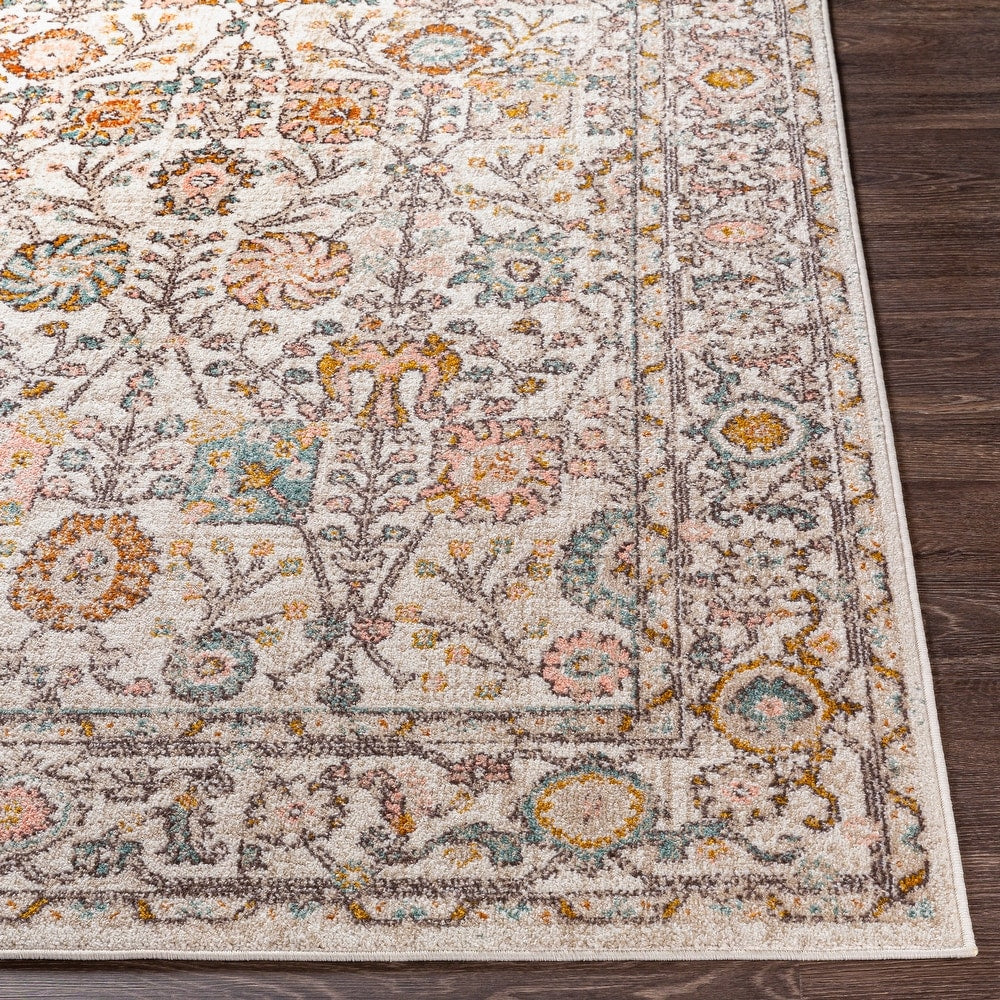 Willa Bordered Floral Area Rug