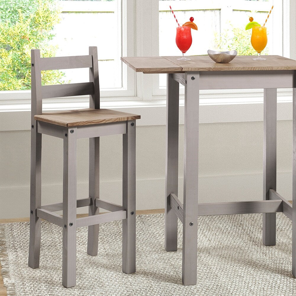 Wood Bar Height Dining Chair (Set of 2) Corona Collection | Furniture Dash