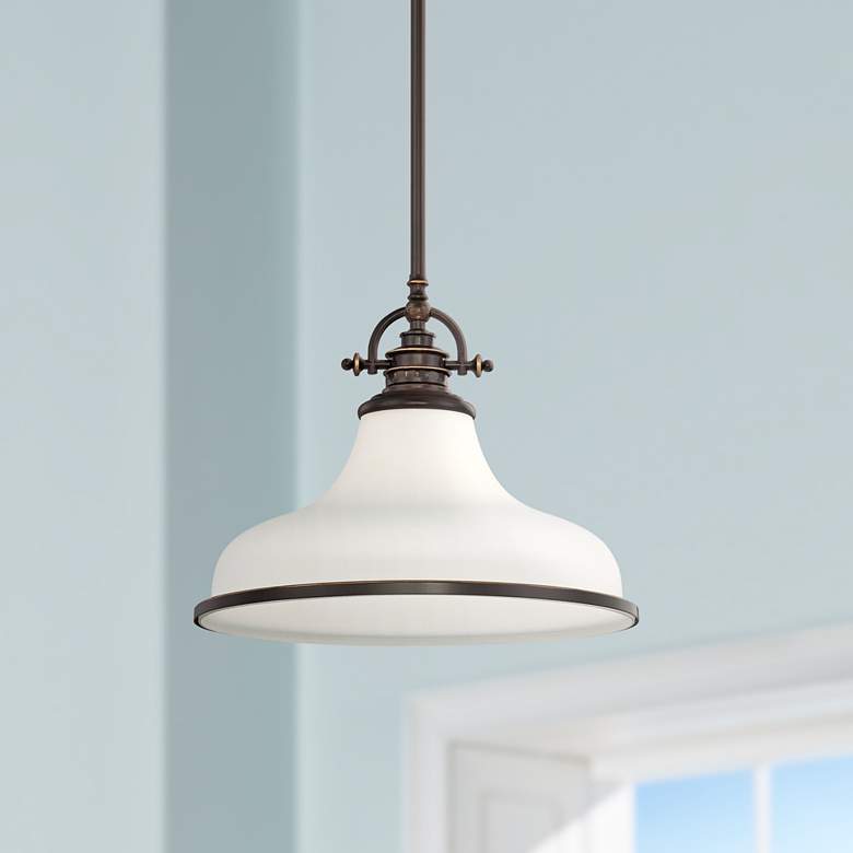 Quoizel Grant 13 1/2" Wide Bronze Pendant Light