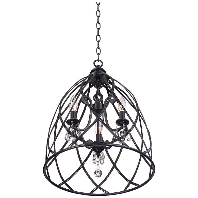 Franklin Iron Works Bell Cage 22" High Metal Mini Chandelier