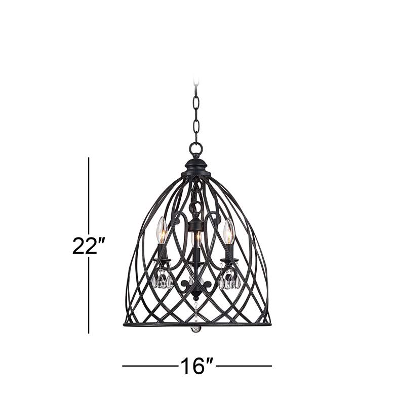 Franklin Iron Works Bell Cage 22" High Metal Mini Chandelier