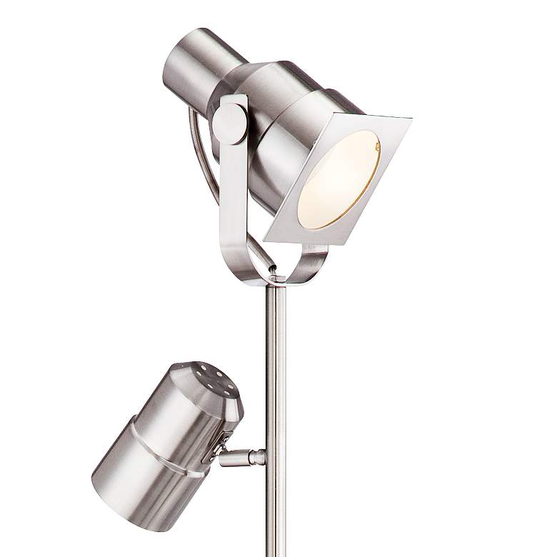 Possini Euro Nuovo Brushed Nickel 3-Light Floor Lamp