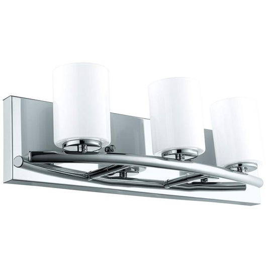 Abete - 3-Light Bath Vanity Light - Chrome - White Glass