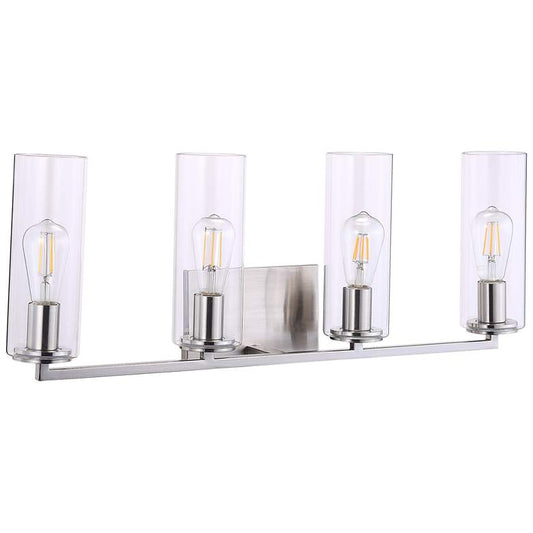 Acacia 33 3/4" Wide Brushed Nickel Metal 4-Light Bath Light