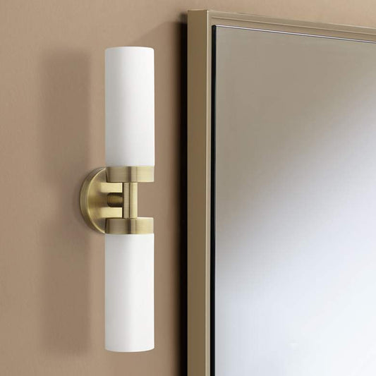 Aero 19 1/4"W White Glass 2-Light Bath Light