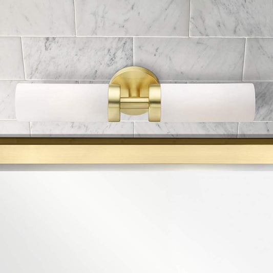 Aero 19 1/4"W Satin White Glass 2-Light Bath Light