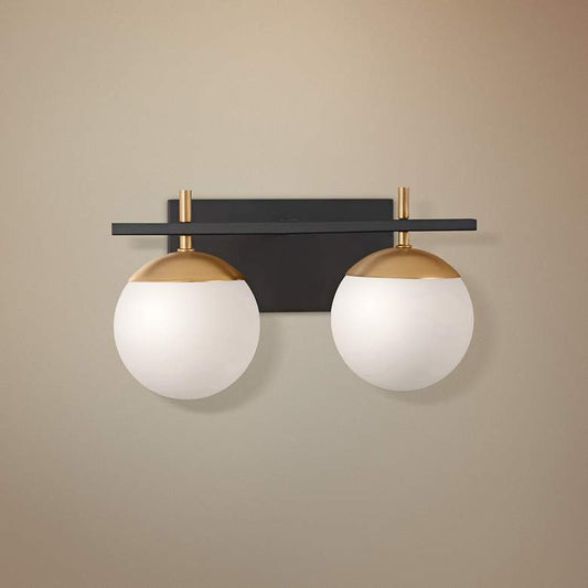 Alluria 8 1/2" High Black and Gold 2-Light Wall Sconce