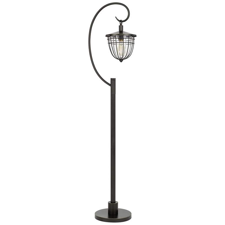 Alma Dark Bronze Down Bridge Style Lantern Floor Lamp