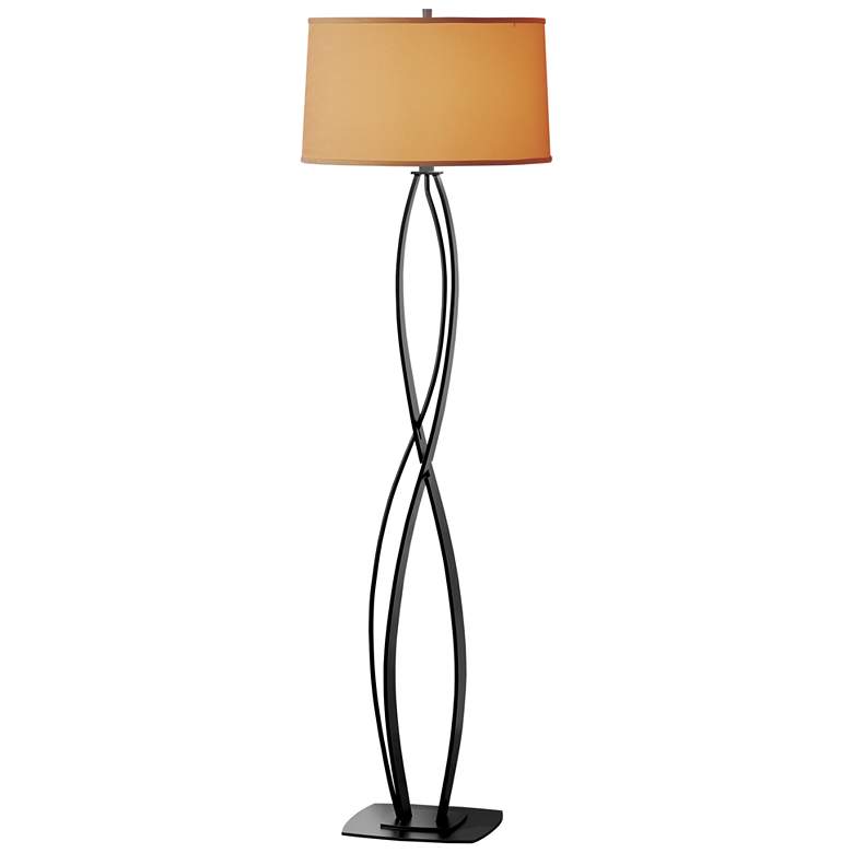 Almost Infinity Floor Lamp - Black Finish - Doeskin Suede Shade