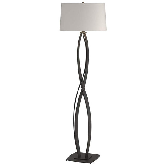 Almost Infinity Floor Lamp - Black Finish - Flax Shade