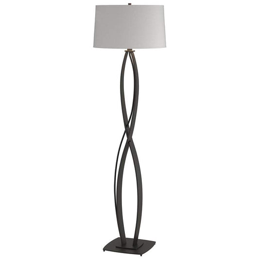 Almost Infinity Floor Lamp - Black Finish - Light Grey Shade