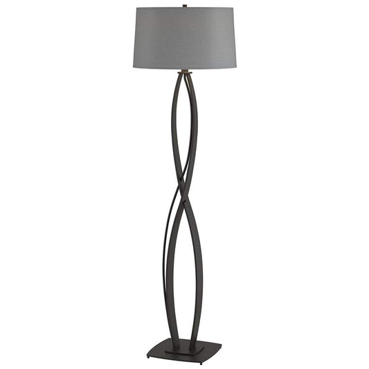 Almost Infinity Floor Lamp - Black Finish - Medium Grey Shade