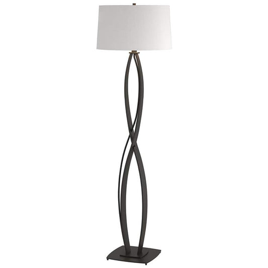 Almost Infinity Floor Lamp - Black Finish - Natural Anna Shade