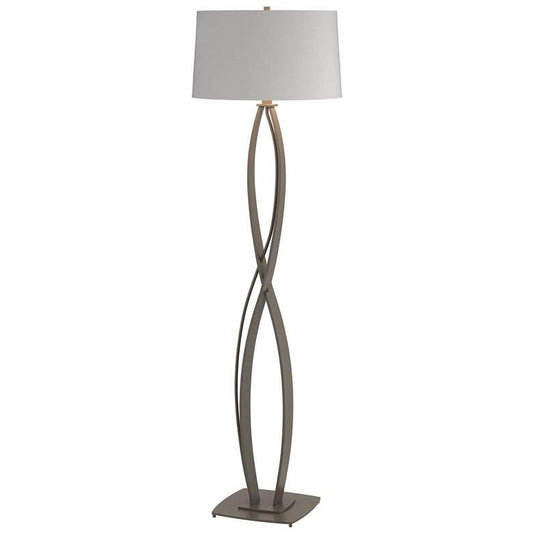 Almost Infinity Floor Lamp - Dark Smoke Finish - Light Grey Shade