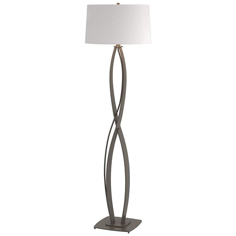 Almost Infinity Floor Lamp - Dark Smoke Finish - Natural Anna Shade